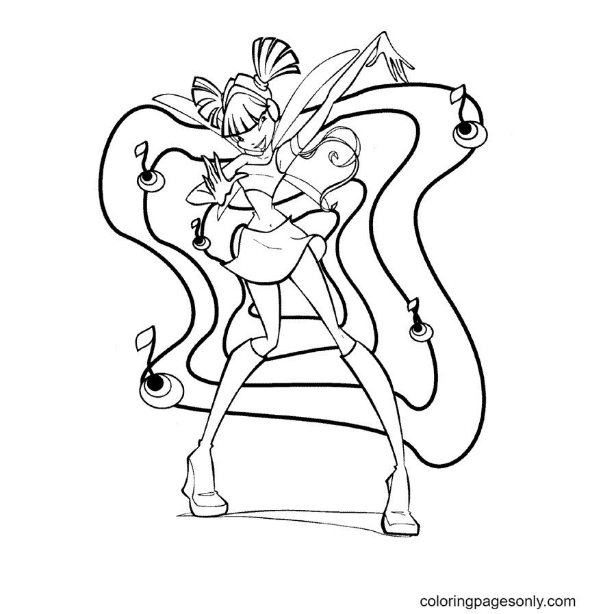 Musa is dancing Coloring Pages