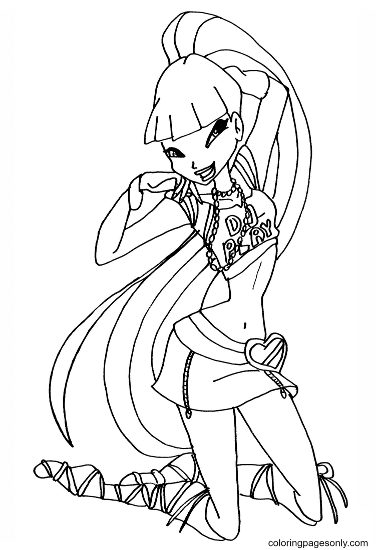 Musa to the disco Coloring Pages