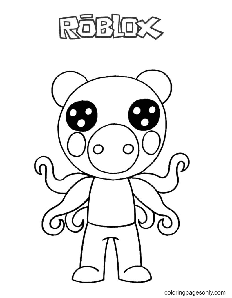 Piggy Roblox Zizzy Coloring Pages.