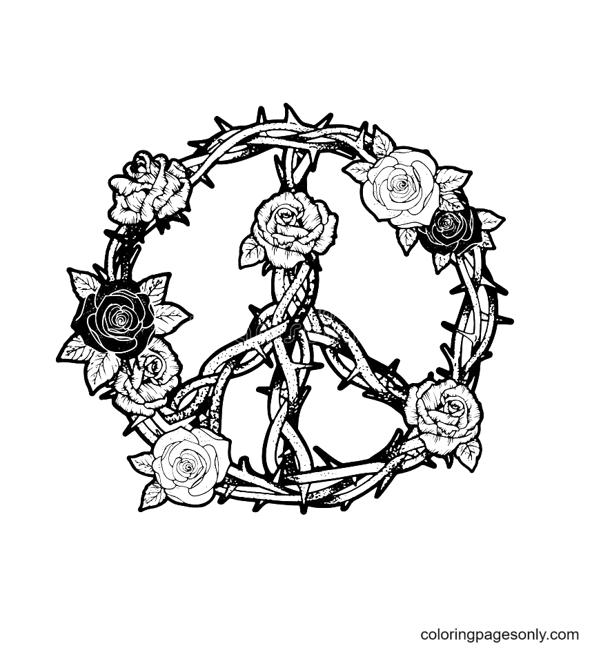 Peace Symbol Coloring Pages