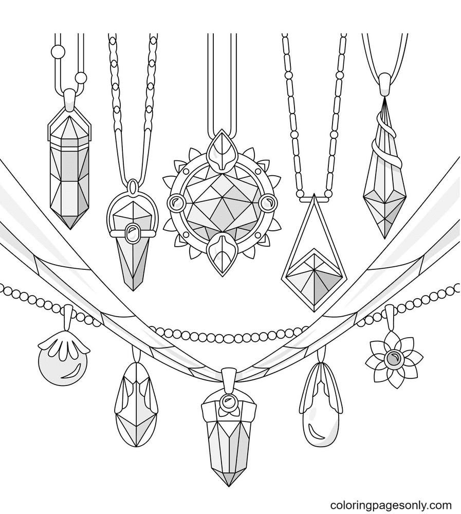 Pendants Crystals D Coloring Pages