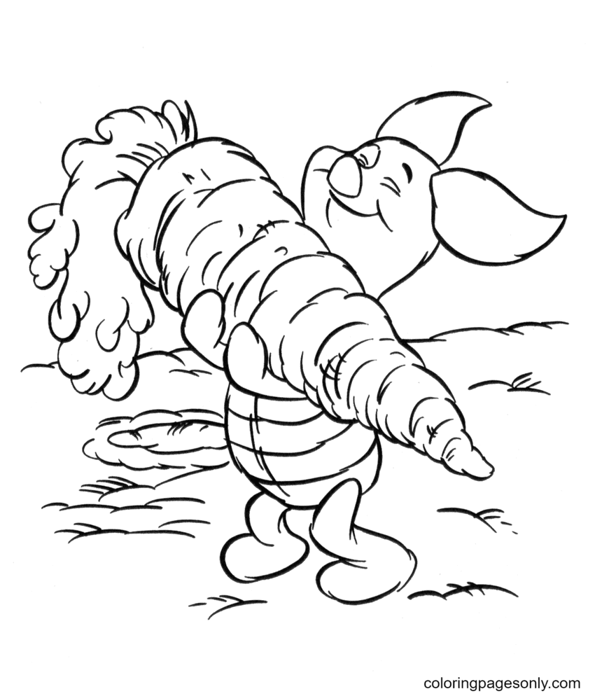 Piglet Big Carrot Coloring Pages