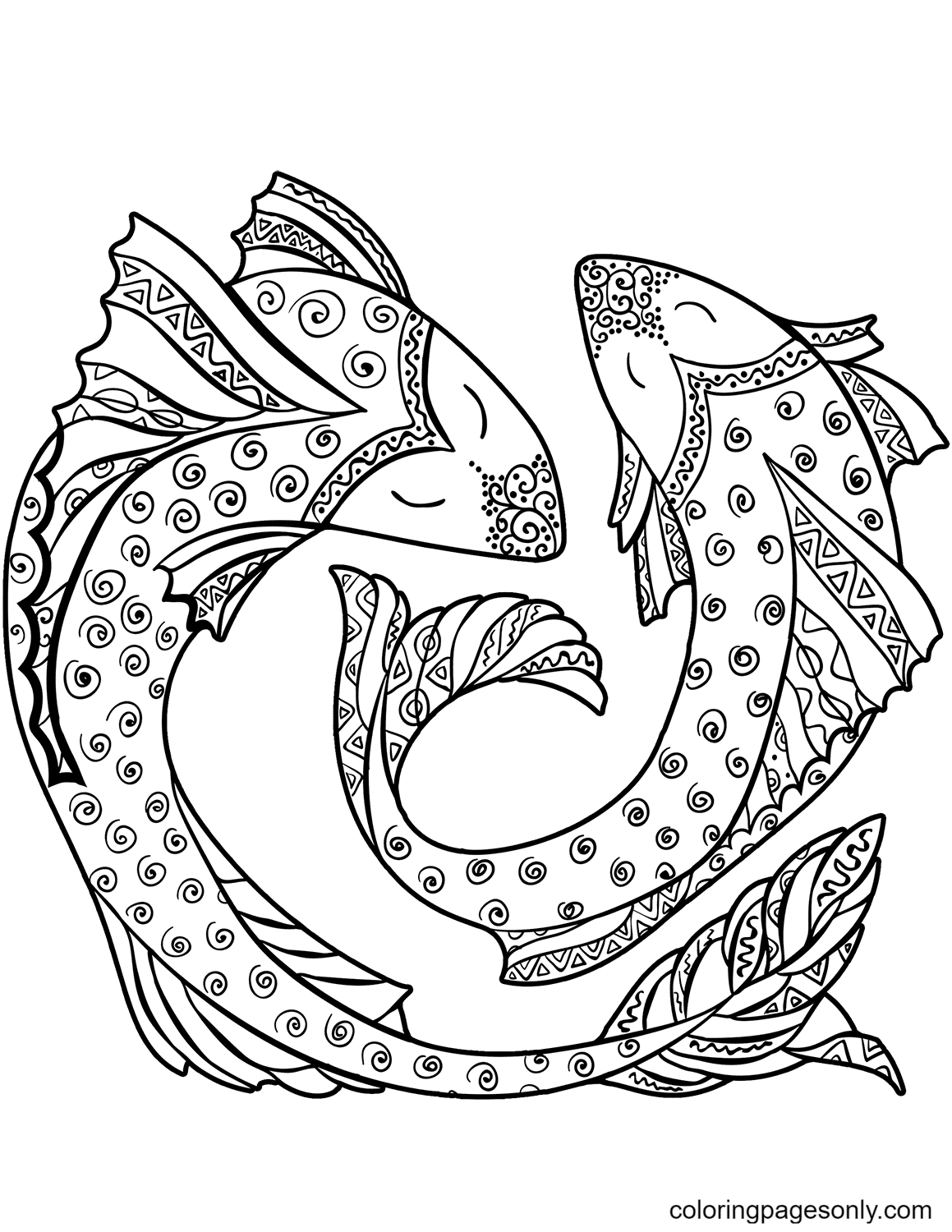 Pisces Zodiac Sign Free Printable Coloring Pages - Pisces Coloring Pages - Coloring  Pages For Kids And Adults