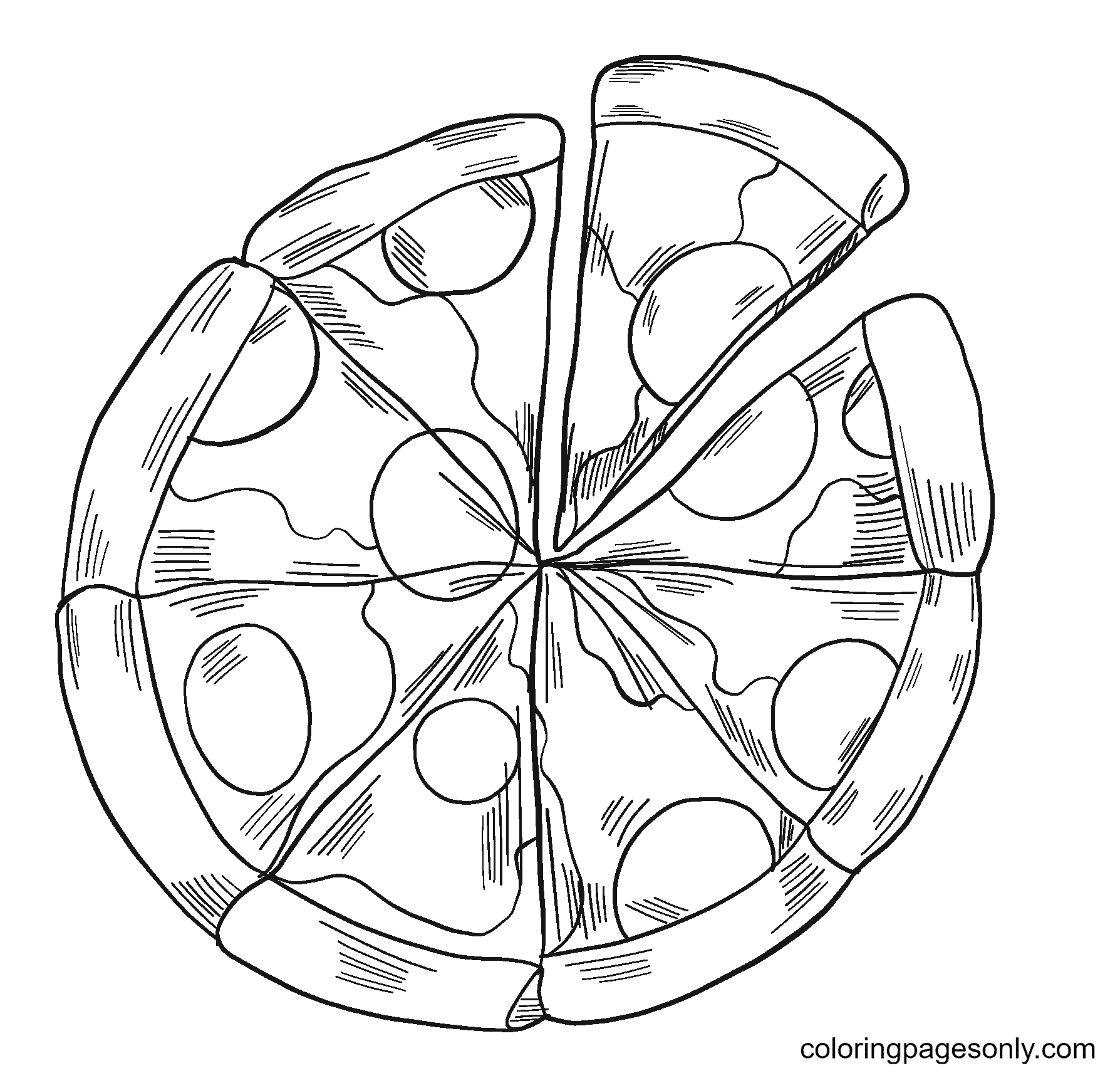 بيتزا مقطعة إلى قطع من البيتزا