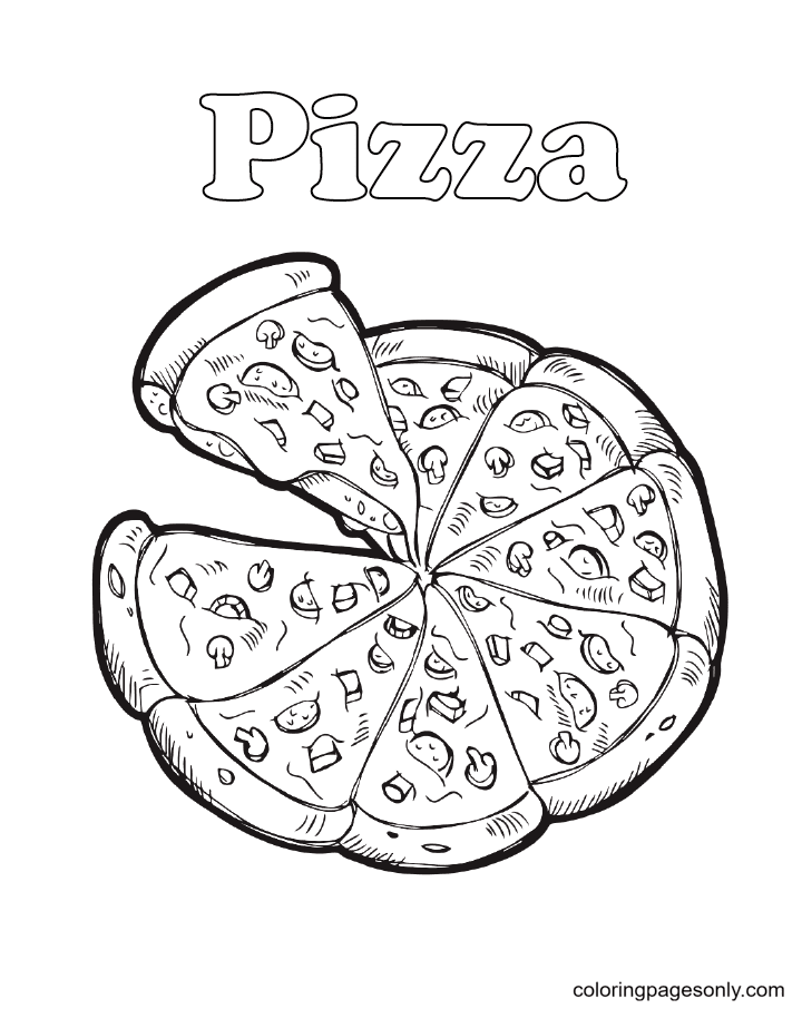 Pizza coloring page