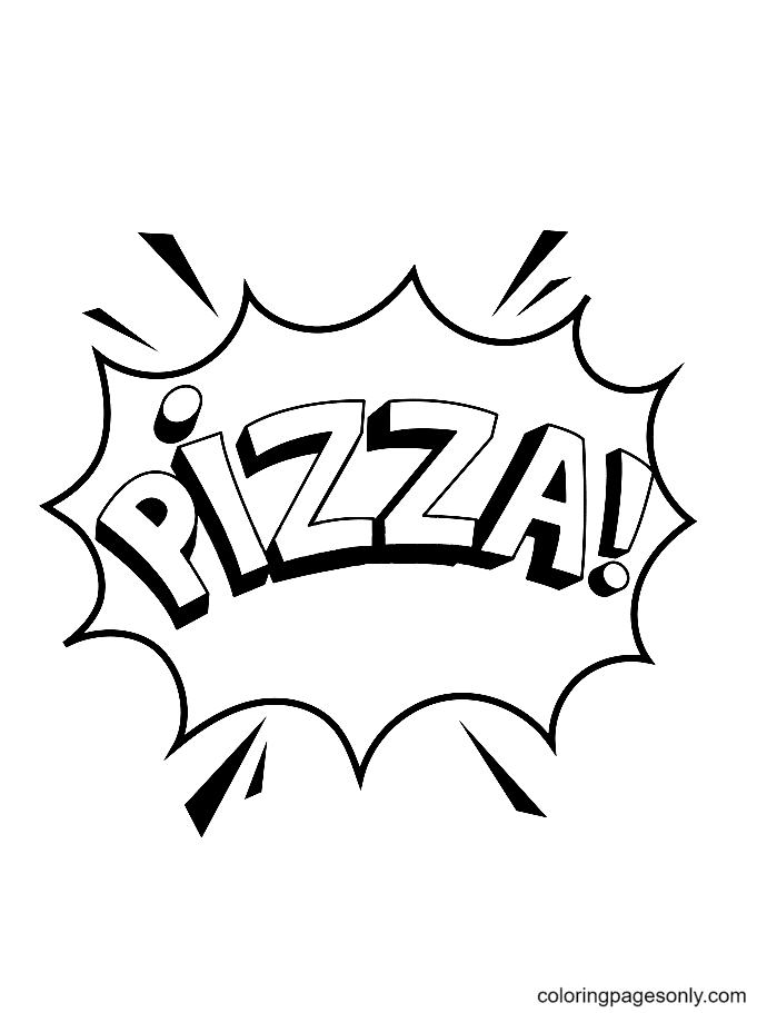 Pizza word Coloring Page