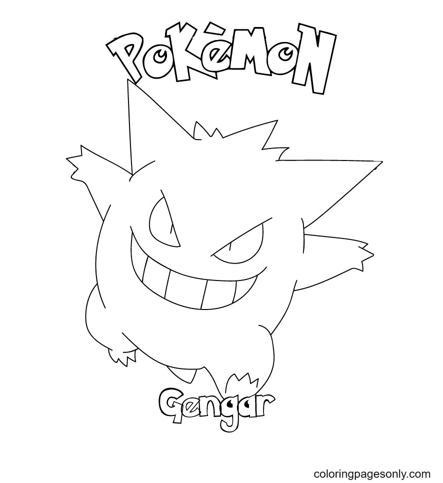 Pokemon Gengar afdrukbaar van Gengar