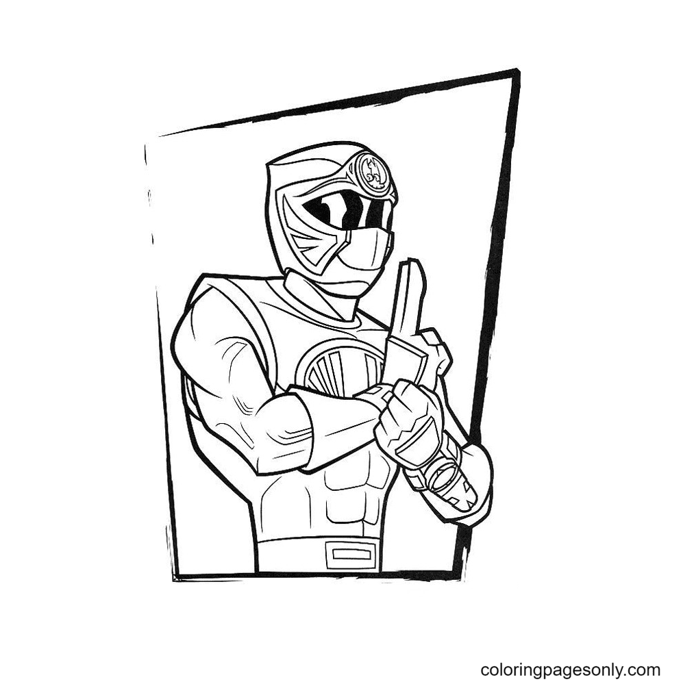Power Rangers chanting transformation spells Coloring Page