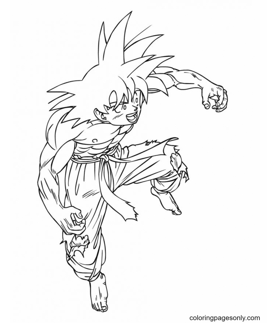 Power of Goku Coloring Pages - Son Goku Coloring Pages - Coloring