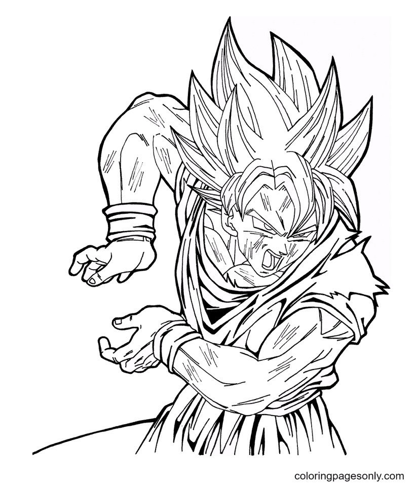 Son Goku para imprimir para colorir