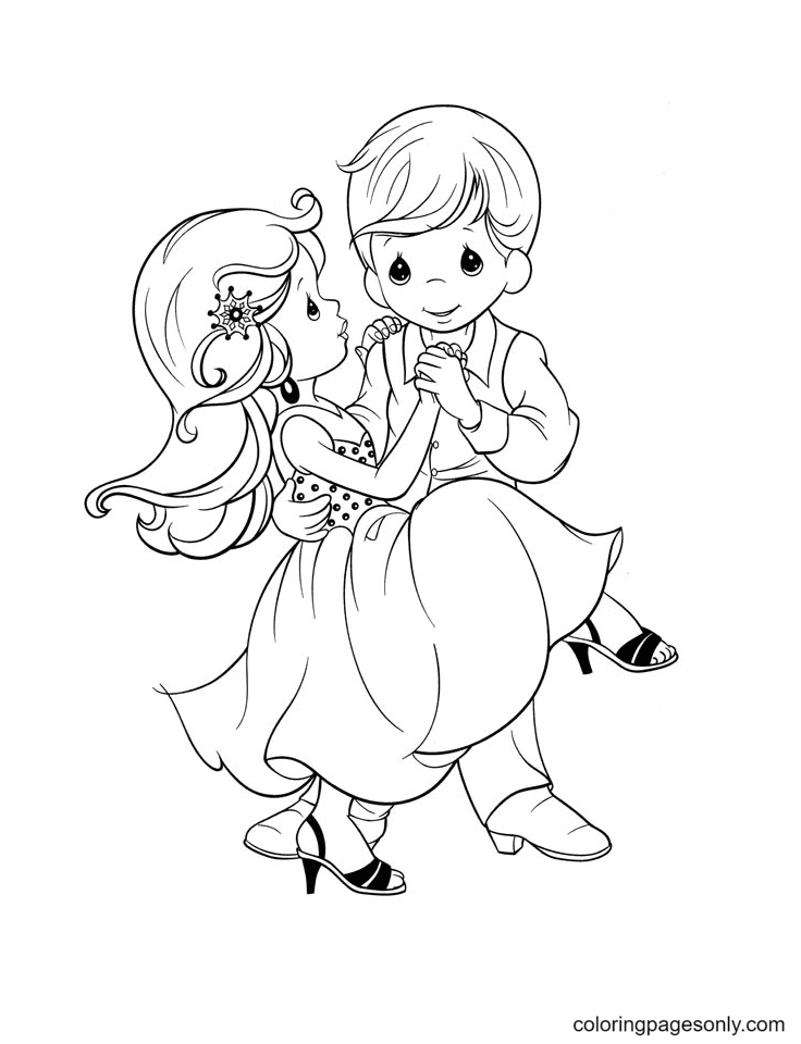 Precious Moments Dancing Coloring Pages