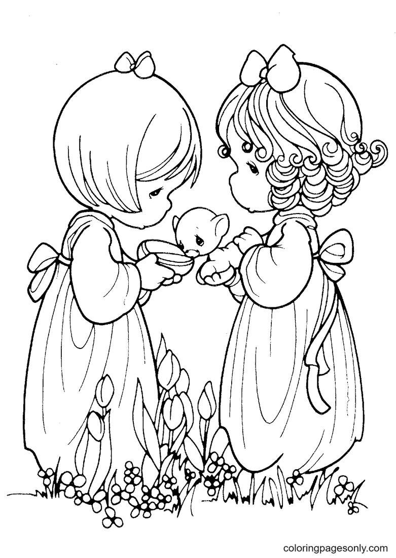 Precious Moments Sisters Coloring Page