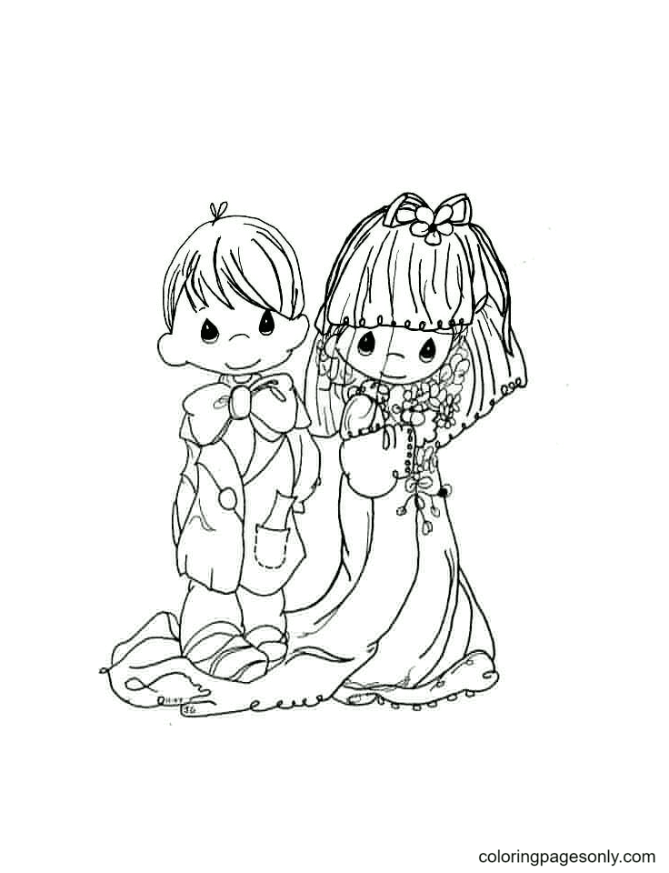 Precious Moments Wedding Coloring Pages