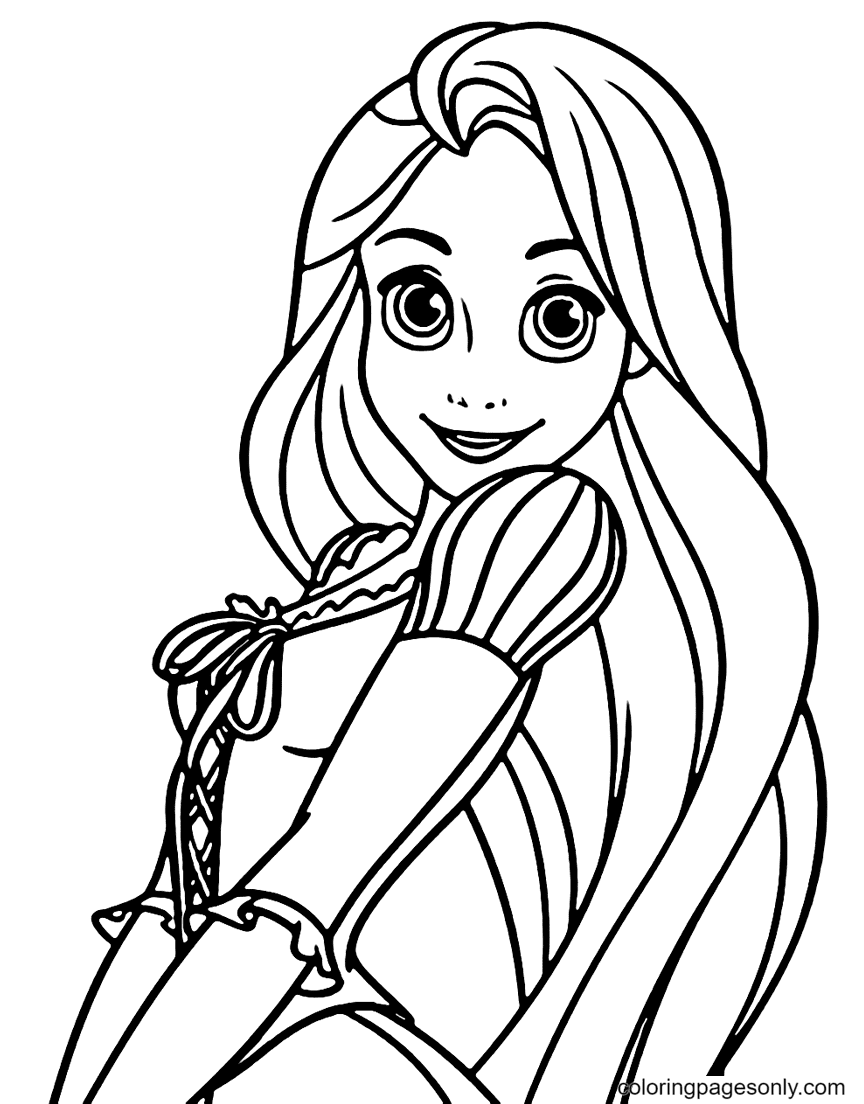 Pretty Rapunzel Tangled Coloring Page