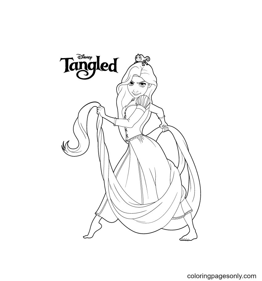 Principessa Rapunzel stampabile da Tangled