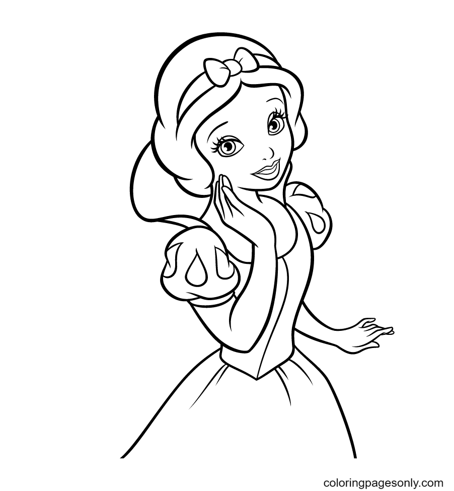 Princesa Branca de Neve para colorir gentilmente