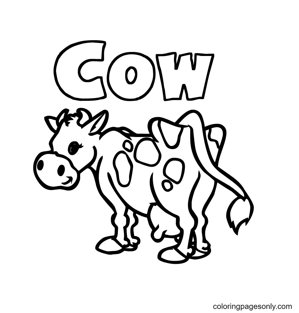 Afdrukbare kleurplaat koe