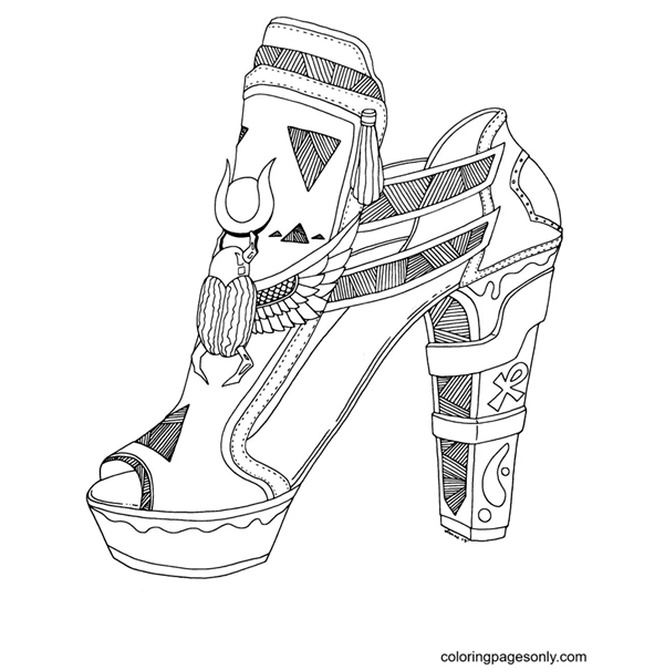 Printable High Heel Shoes Coloring Pages