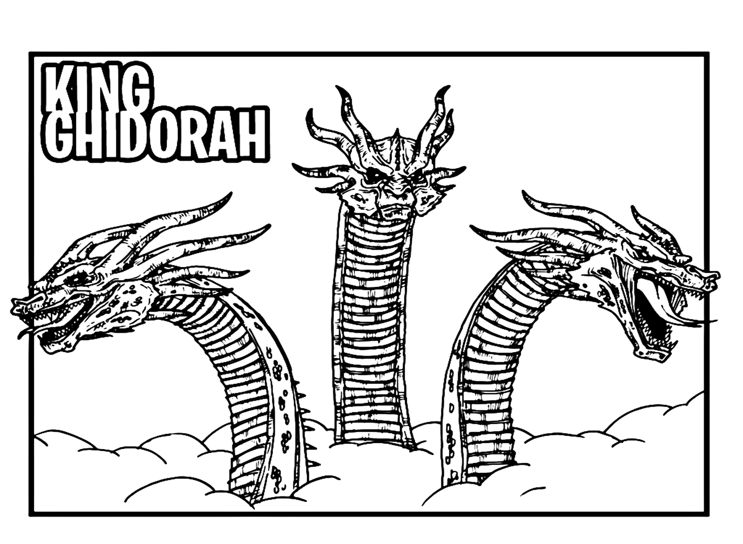 King Ghidorah Coloring Sheet - King Ghidorah Coloring Pages - Coloring ...