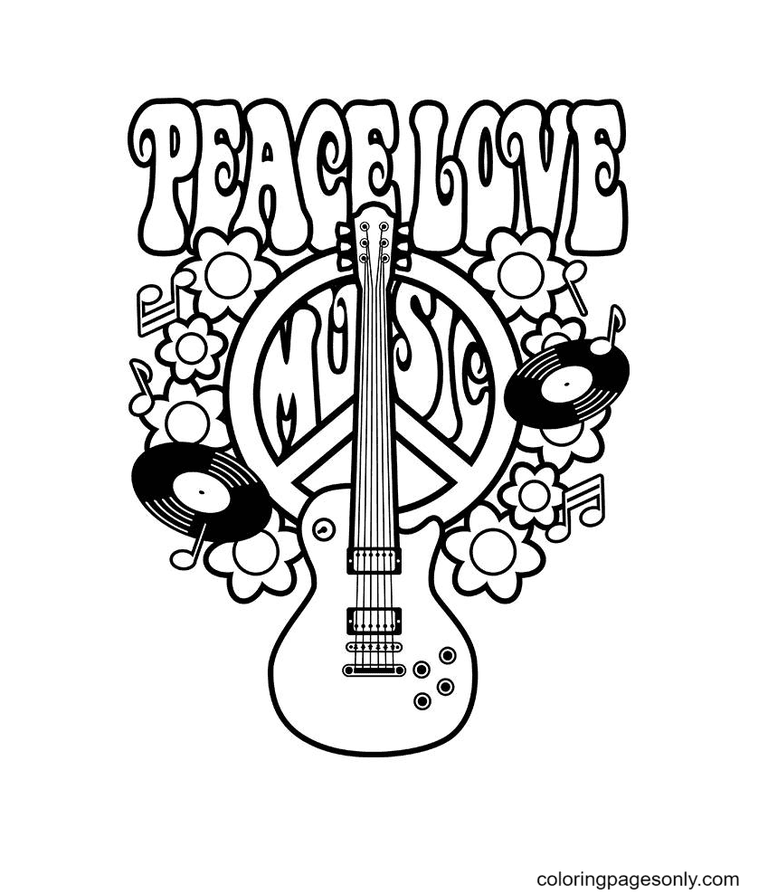 Printable Peace Sign Coloring Pages