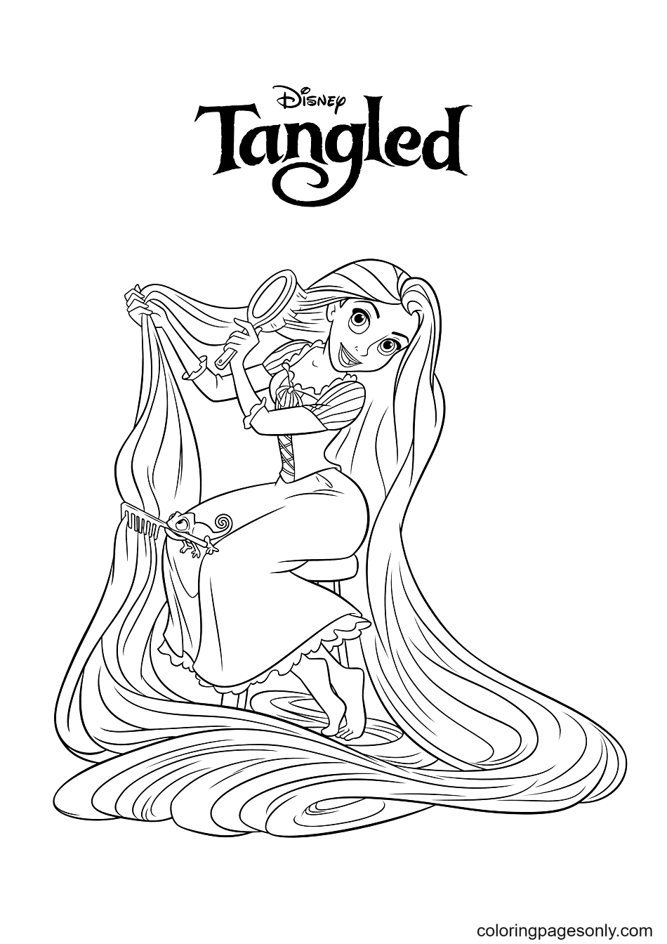 Printable Princess Rapunzel Coloring Page