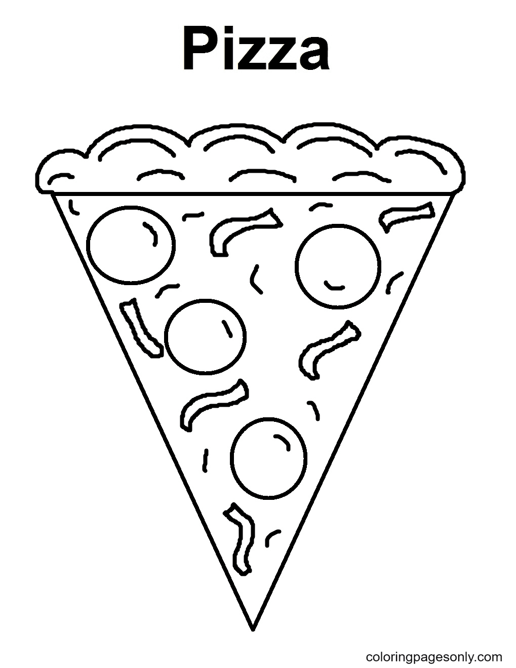 Printable Slices of Pizza Coloring Page