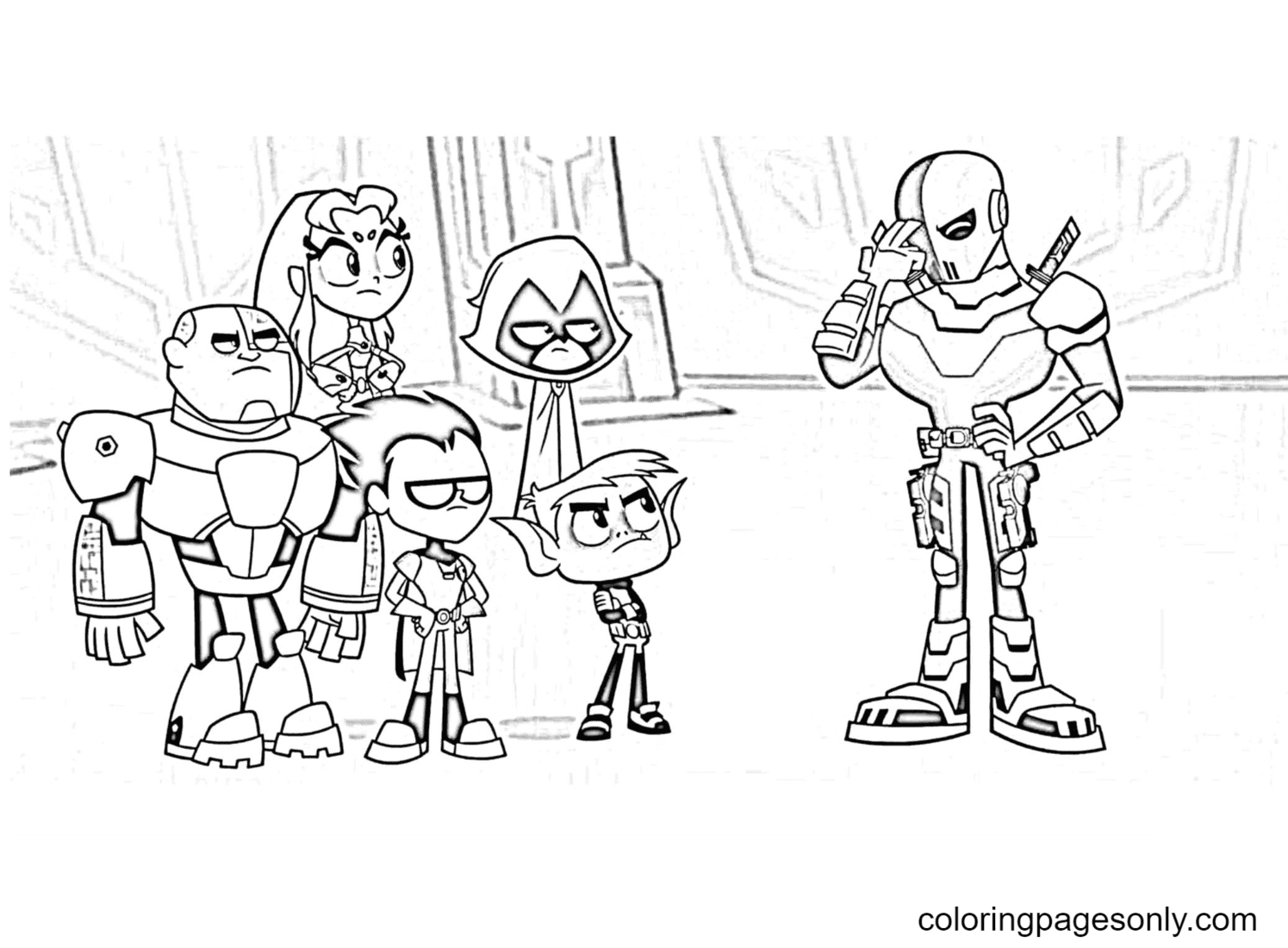 Printable Teen Titans Go Cartoon Coloring Pages