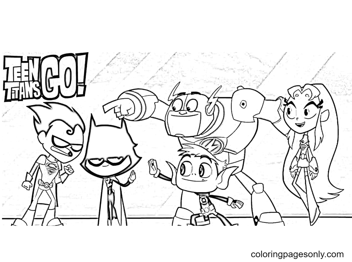 Printable Teen Titans Go Coloring Page