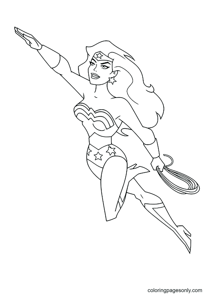 Afdrukbare Wonder Woman kleurplaat