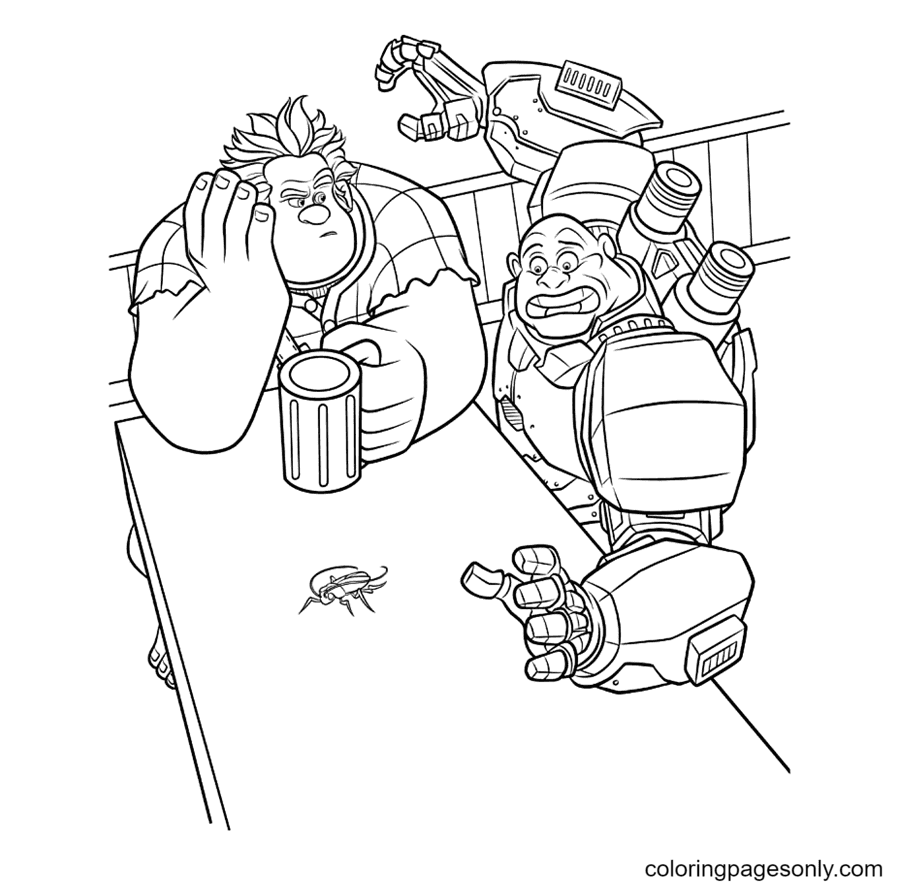 Ralph With A Soldier From The Hero’s Duty Coloring Page
