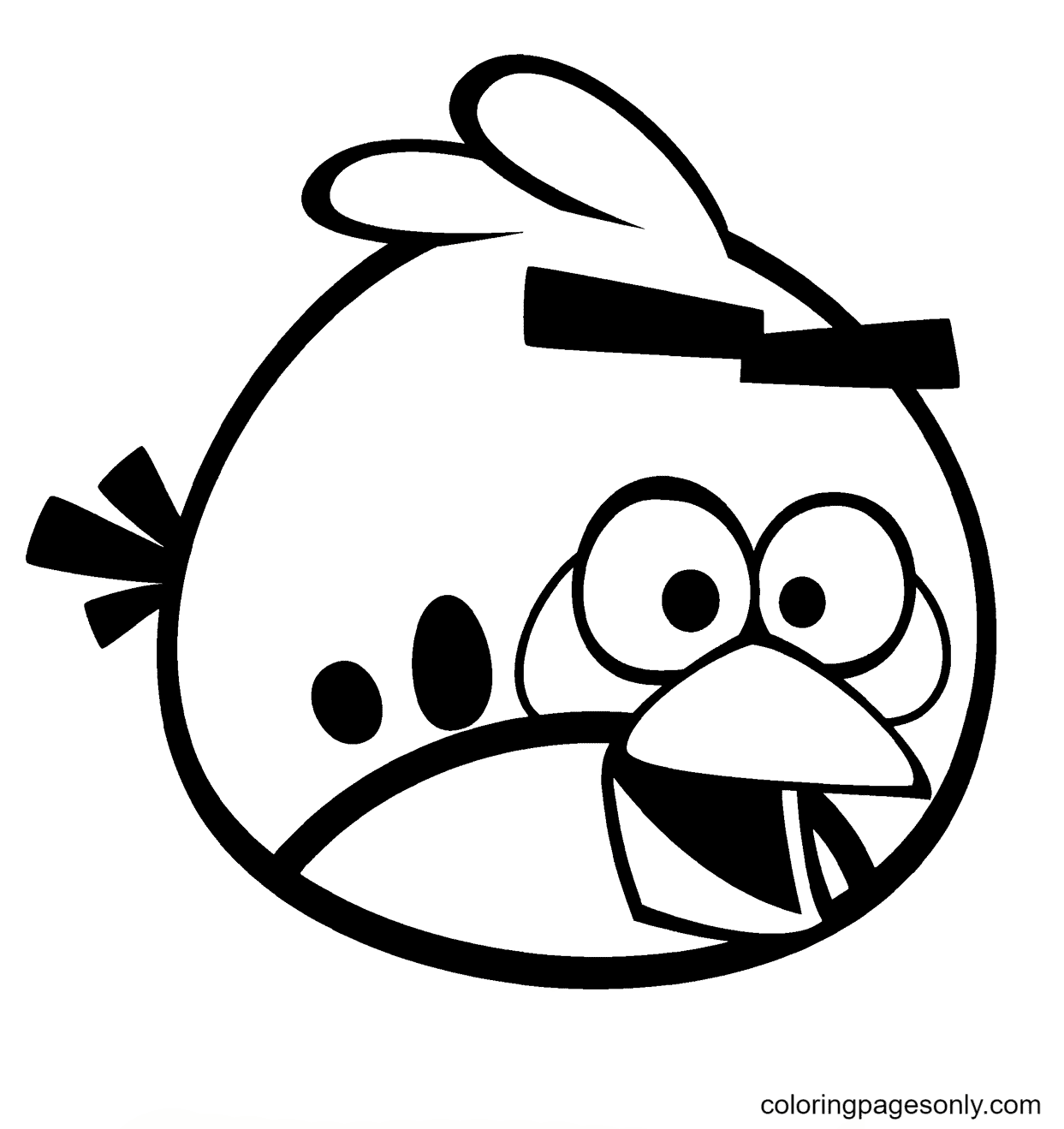 Red Angry Bird Coloring Page