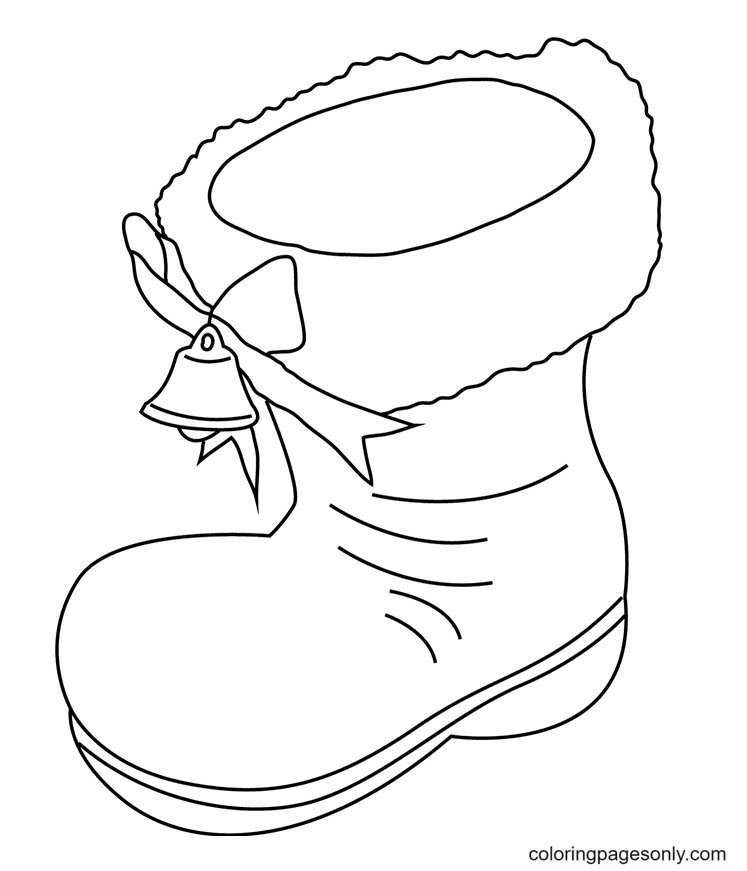 Раскраска Обувь Санты