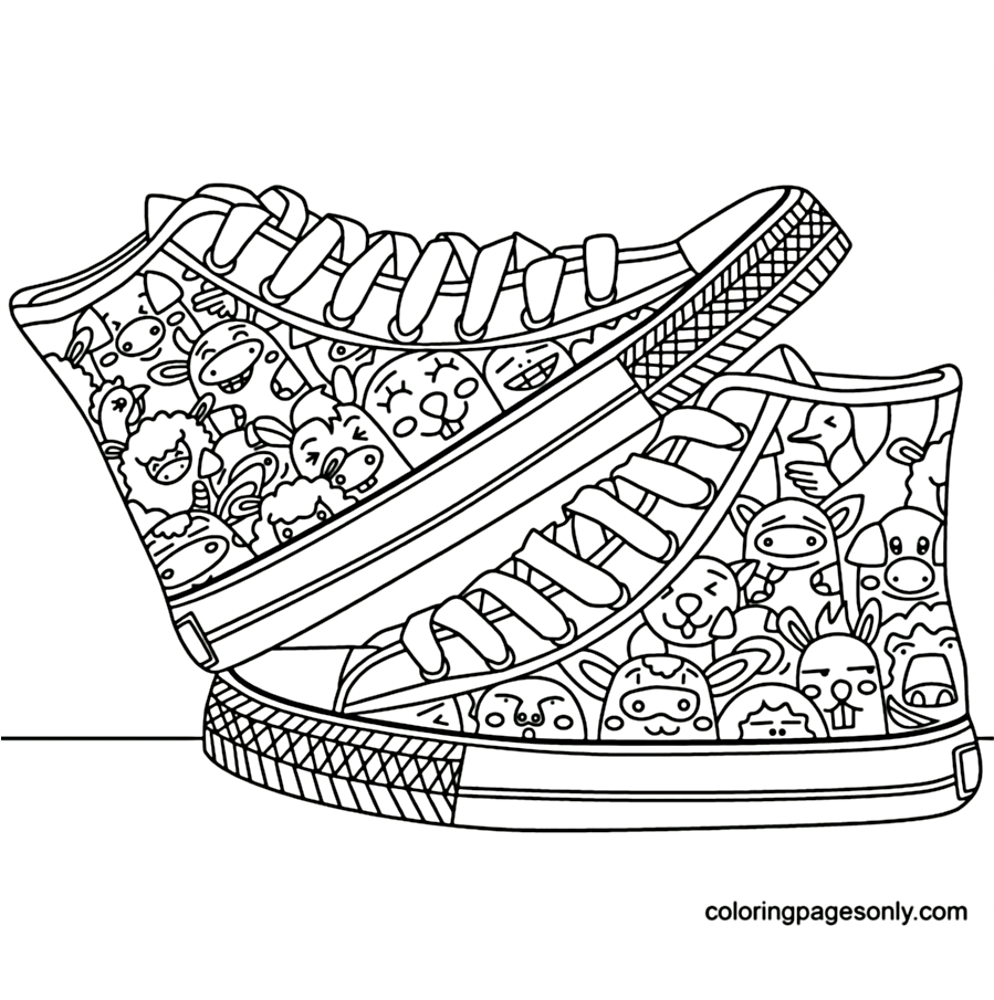 Shoes Printable Coloring Pages