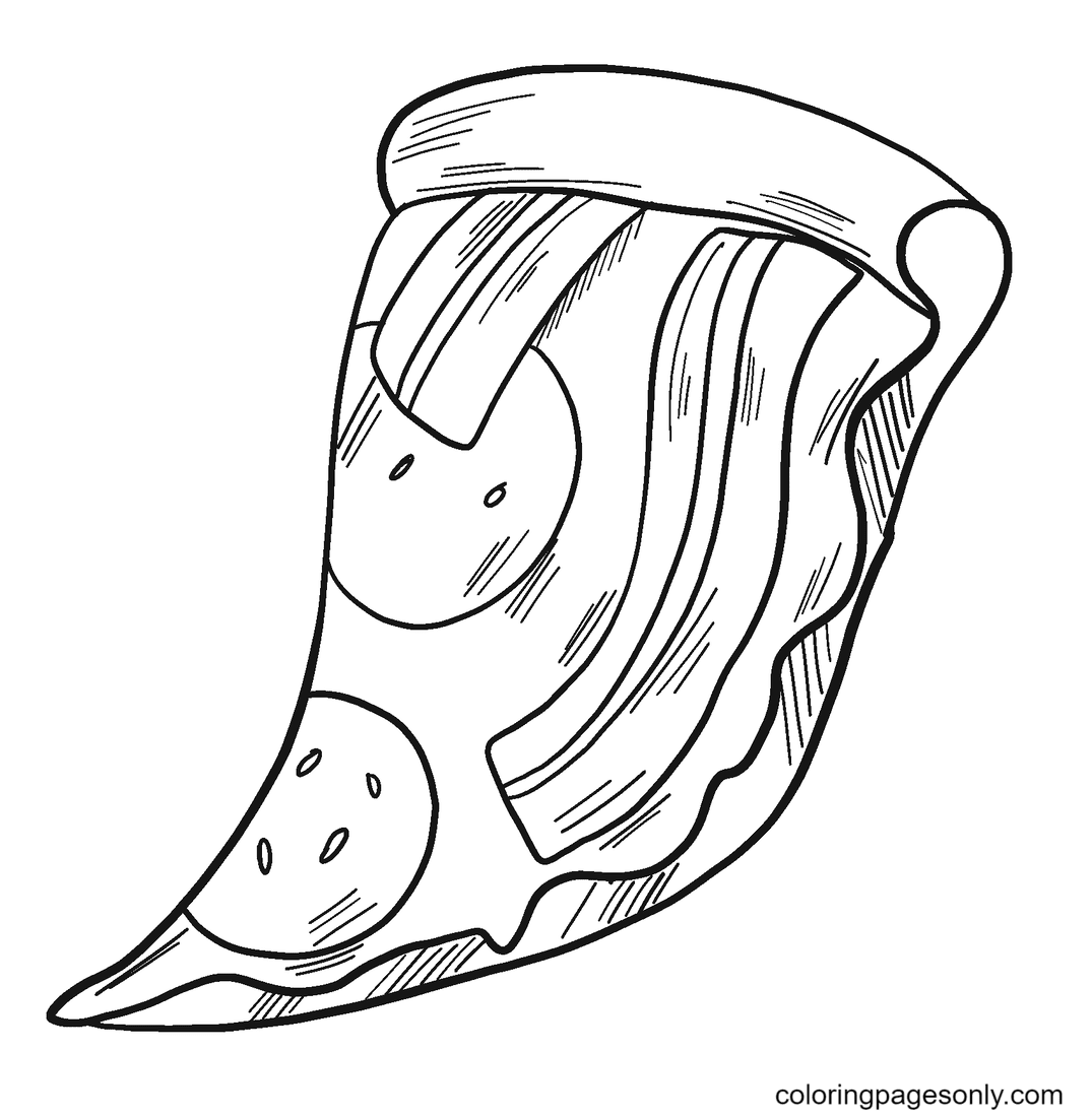 Slice of Pizza Free Coloring Page