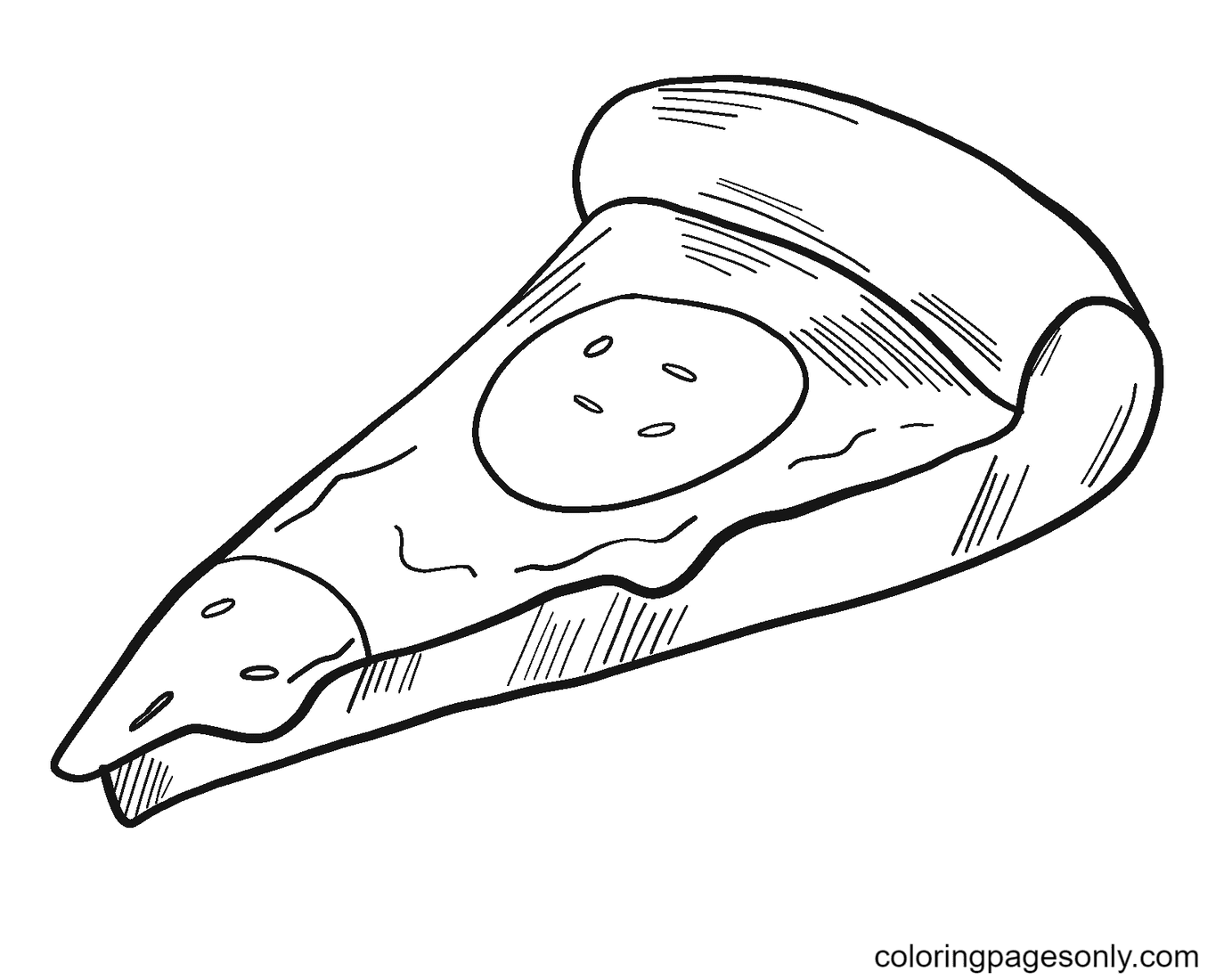 Slice of Pizza Printable Coloring Page