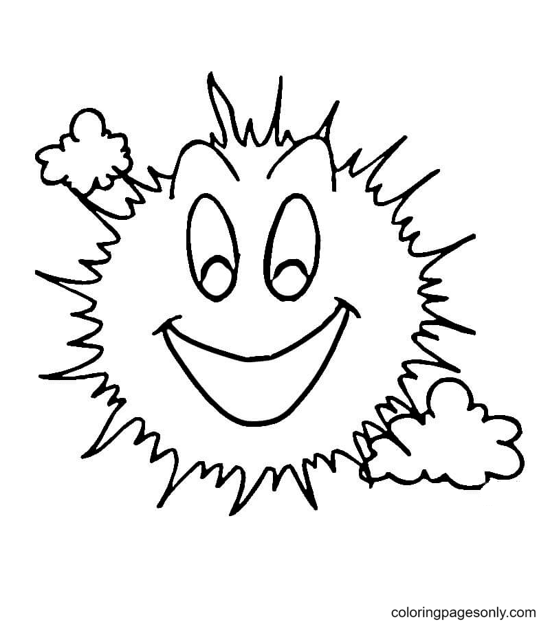 Smiling Sun Coloring Page