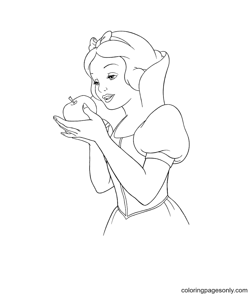 Snow White and the Apple Coloring Page