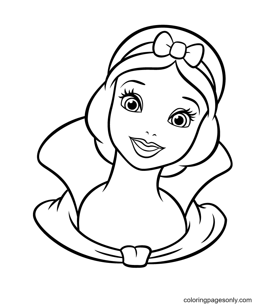 Snow White’s Beautiful Face Coloring Page