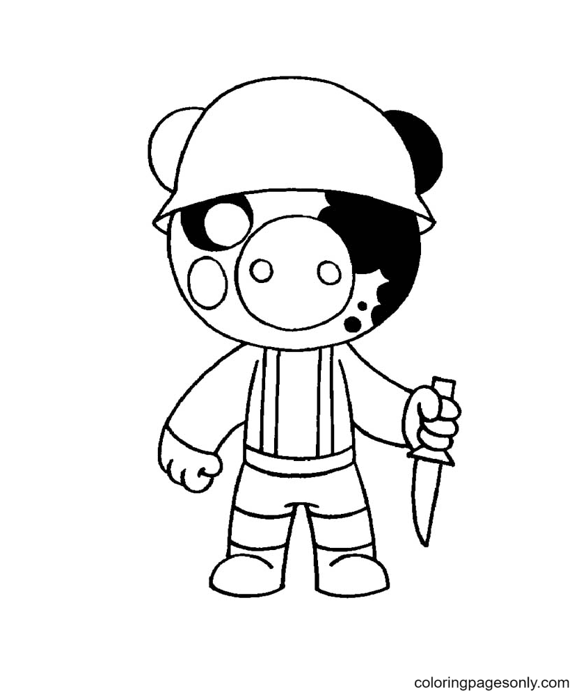 Soldier Roblox Piggy Coloring Pages - Piggy Coloring Pages - Coloring