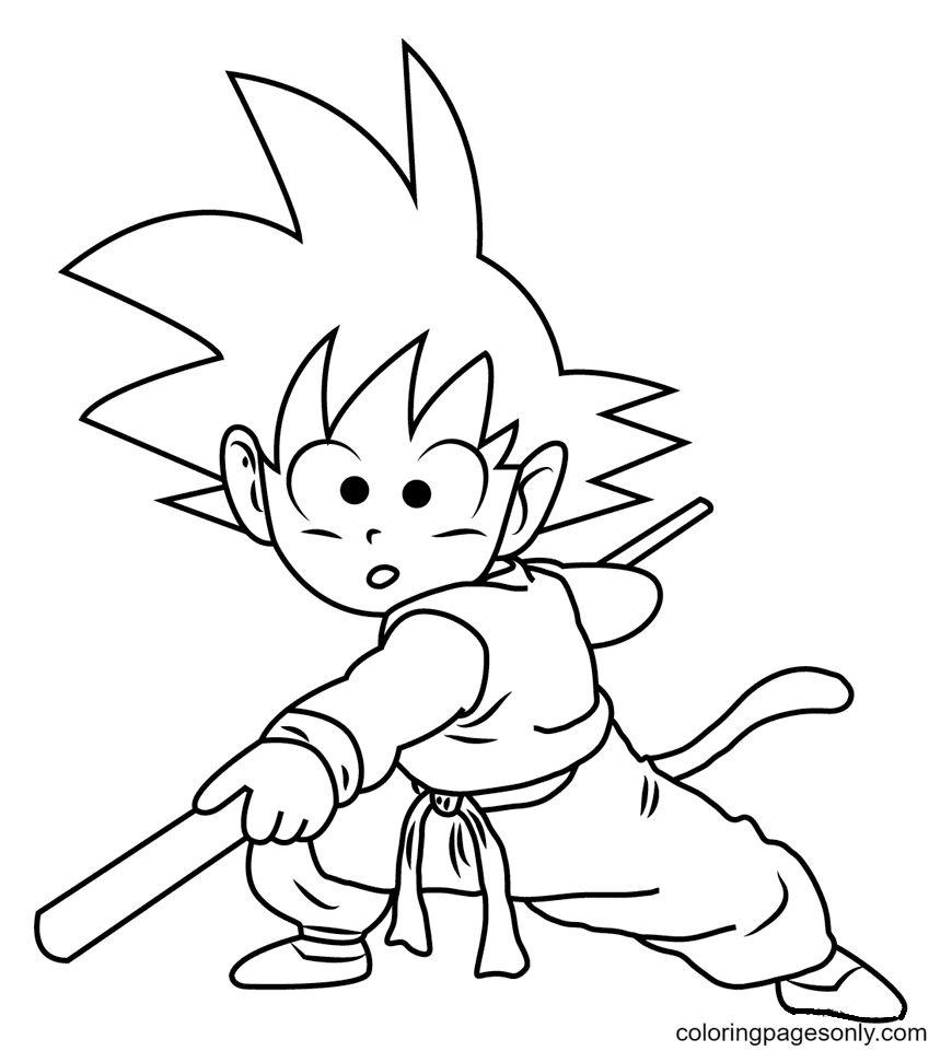 Goku menino para pintar e colorir - Imprimir Desenhos, desenho para colorir  menino