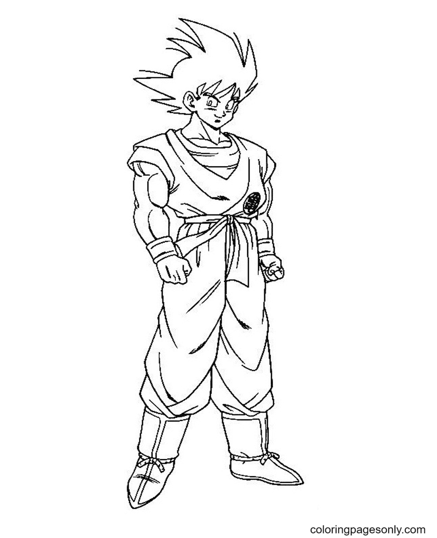 Son Goku Dragon Ball Z Coloring Page - Free Printable Coloring Pages