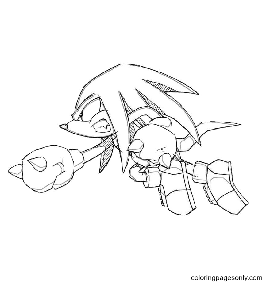 Sonic Generations Knuckles Angry Coloring Page