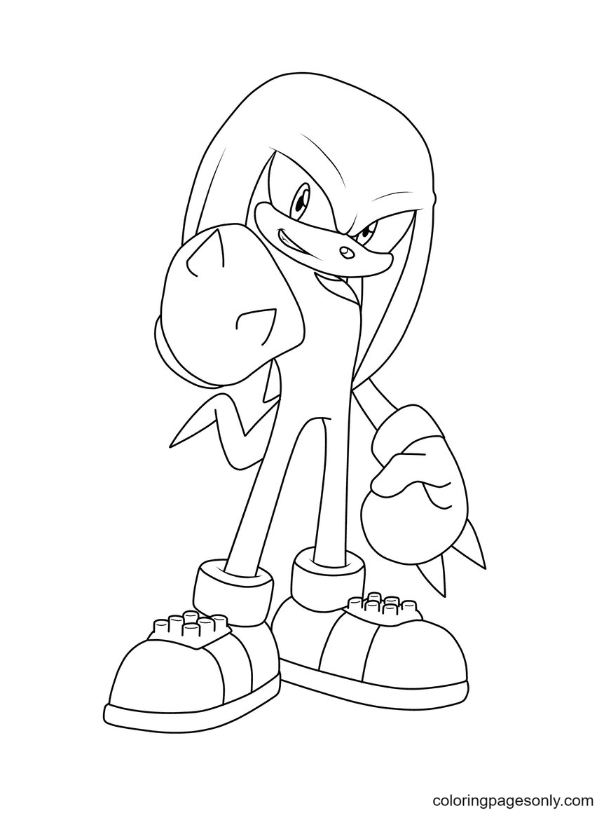 Knuckles, Sonic and Tails Coloring Pages Knuckles Coloring Pages