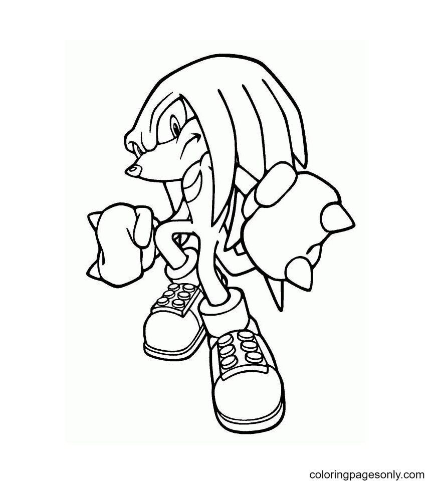 Página para colorir Sonic Knuckles
