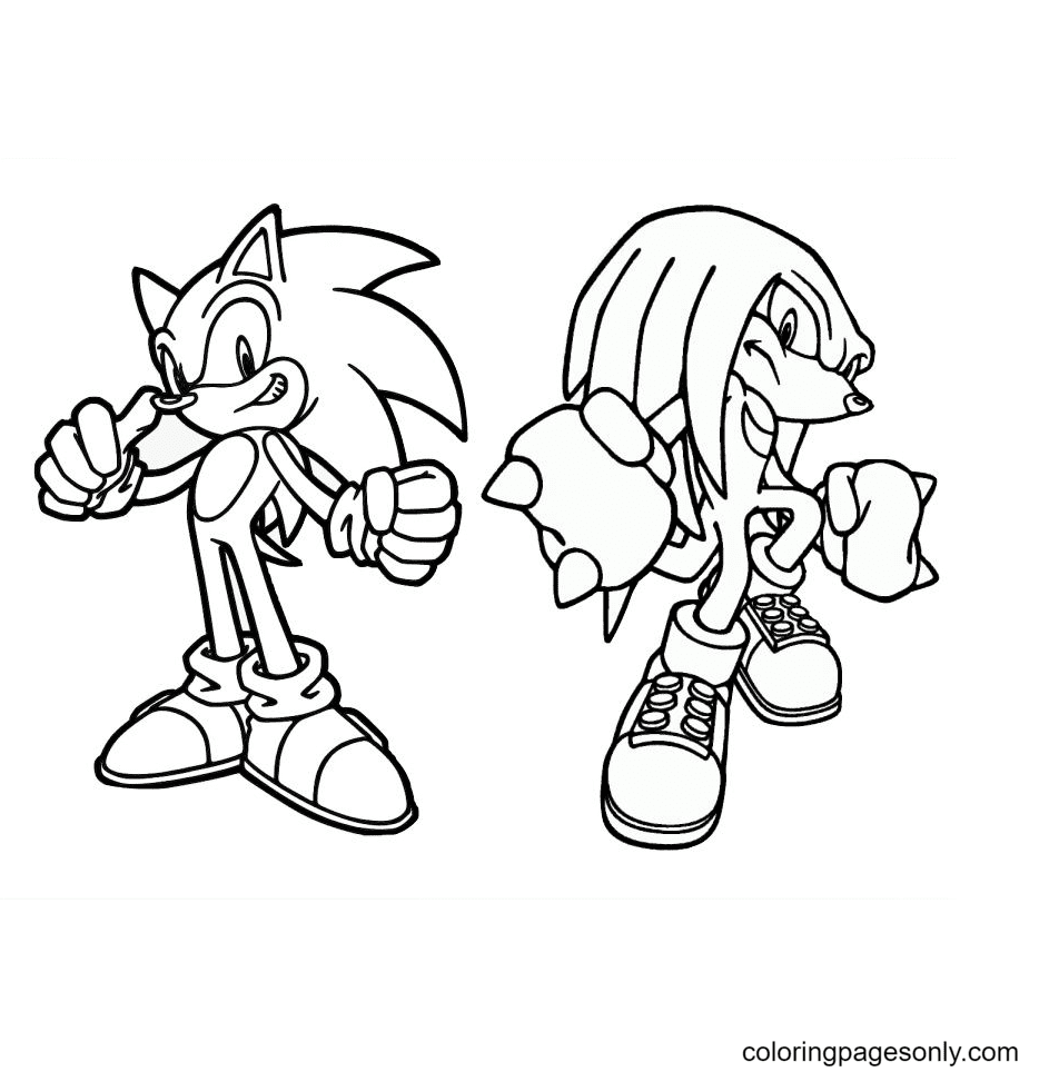 Sonic With Knuckles Coloring Pages - Knuckles Coloring Pages - Coloring