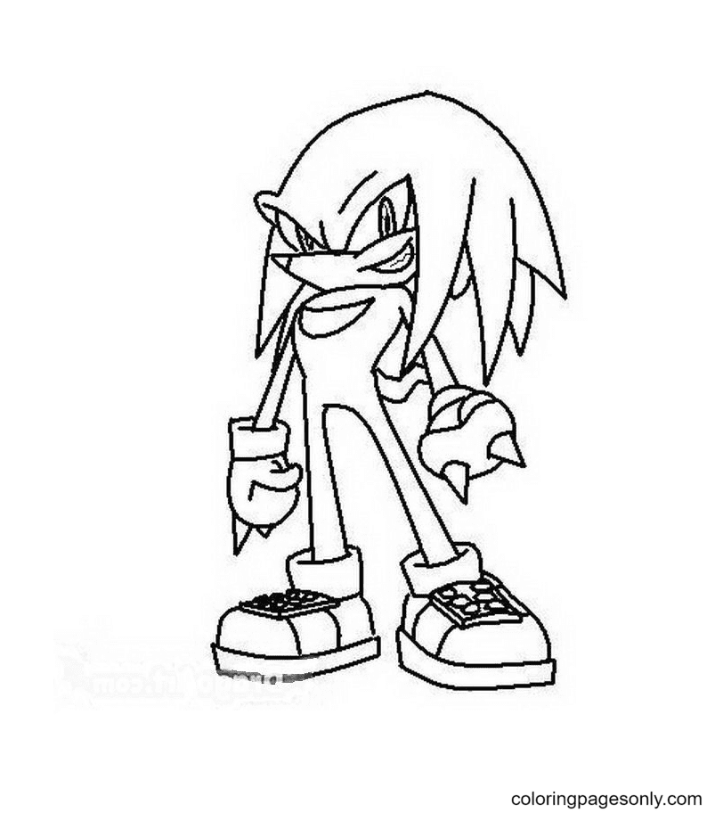 Sonis Knuckles standing still Coloring Pages