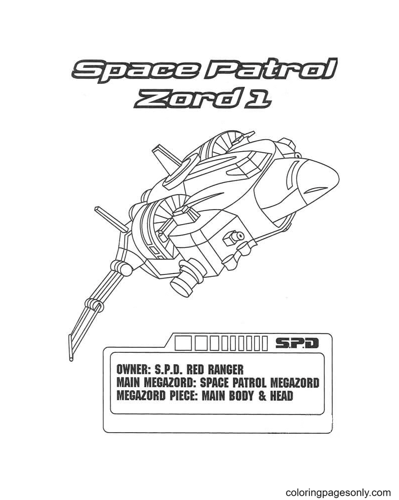 Space Patrol Zord 1 Coloring Page