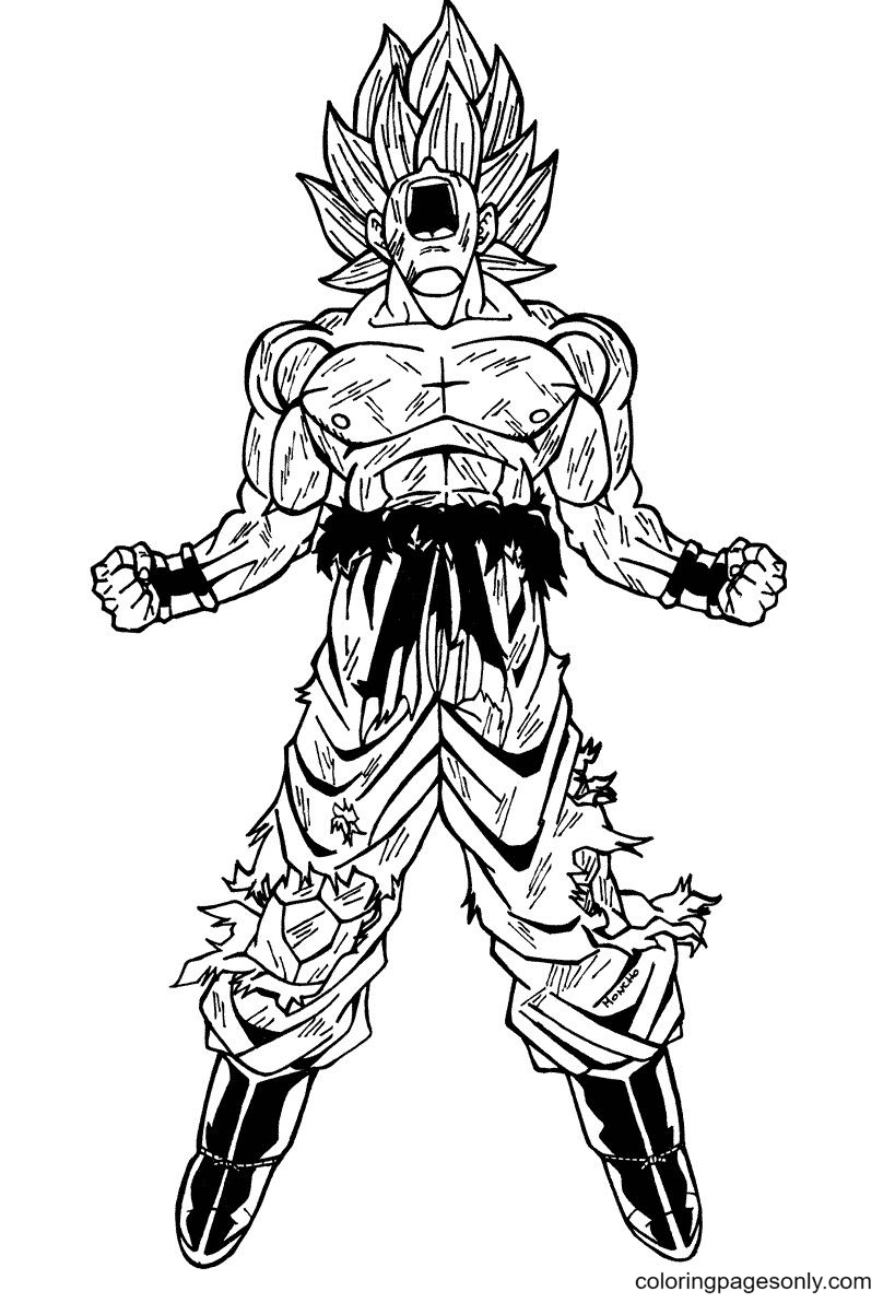 Goku Super Saiyan Coloring Page Free Printable Templates Porn Sex Picture