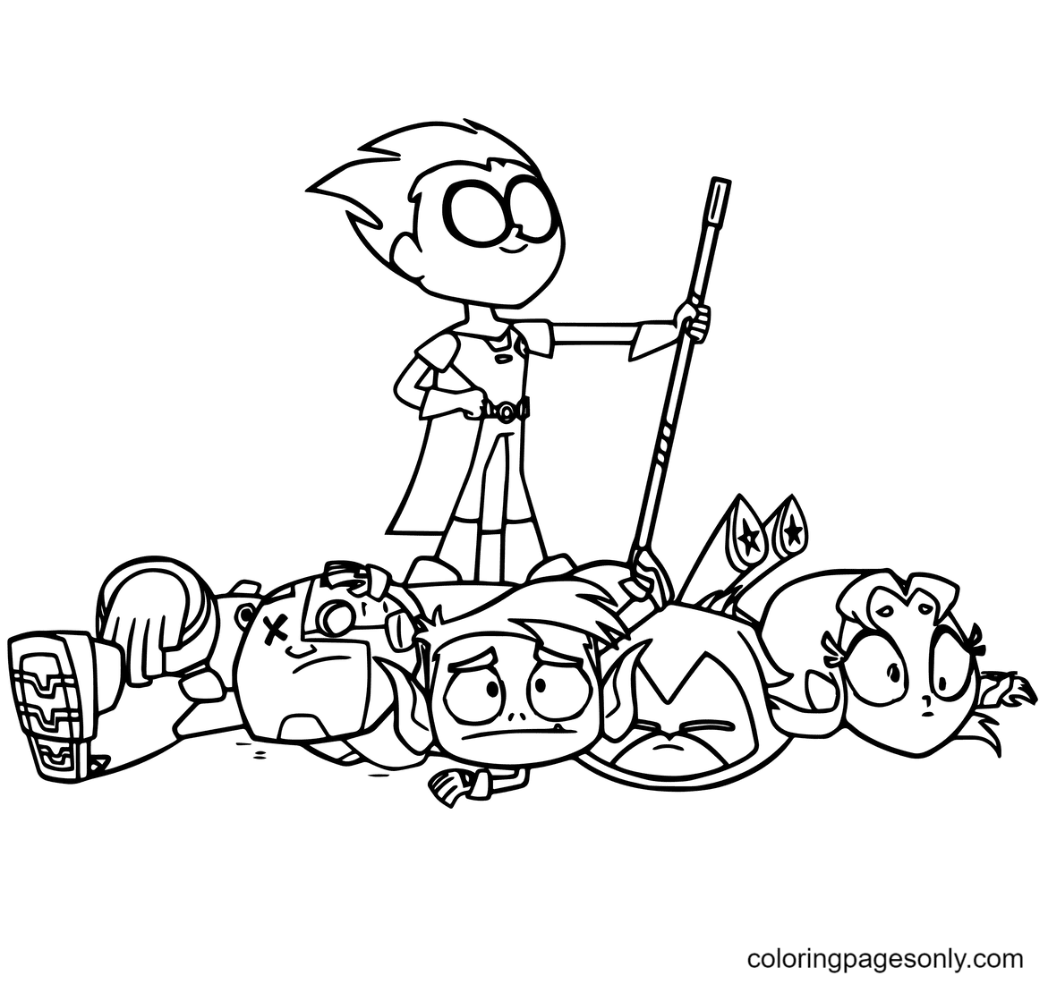 Superhero Team Teen Titans Coloring Pages