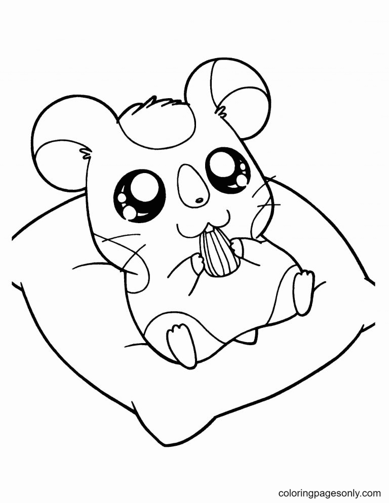 Sweet Hamster Coloring Page